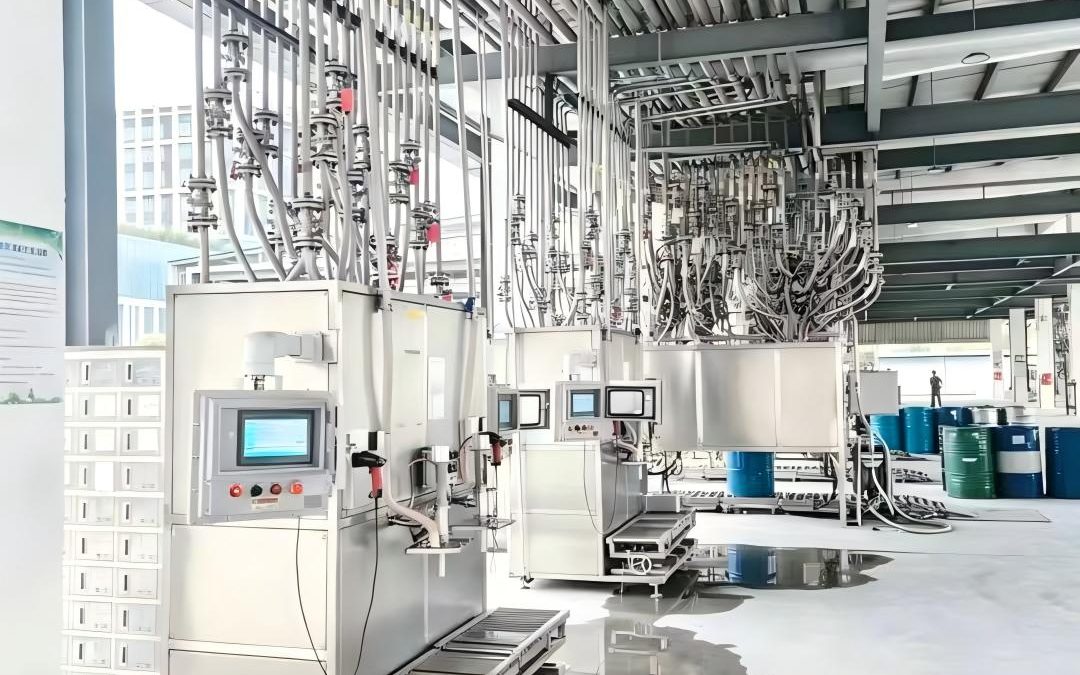 Automatic filling line detail at the Zhengxin Chemical plant